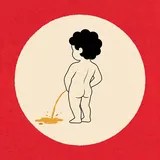 Manneken Pis vu de dos, logo de Still Pissing